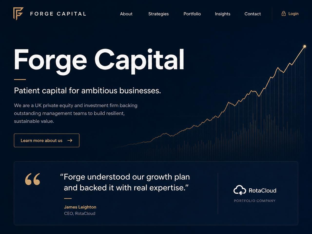 Forge Capital website shown on desktop