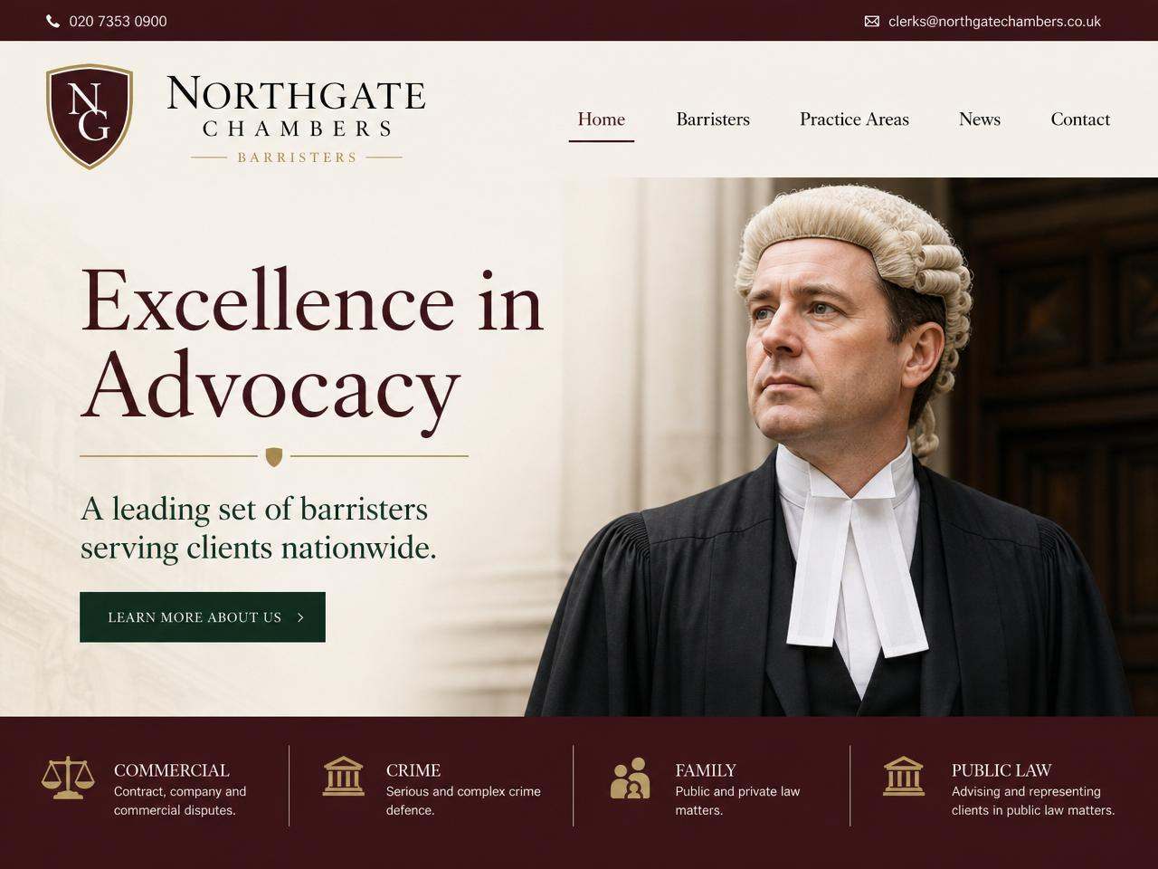 Northgate Chambers website shown on desktop